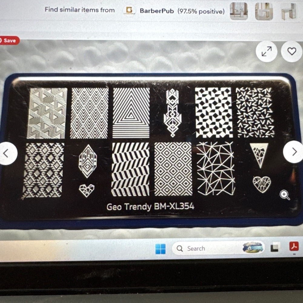 Bundle Monster Nail Stamping Plate OS Silver Good Geo Trendy BM-XL354 Geometric